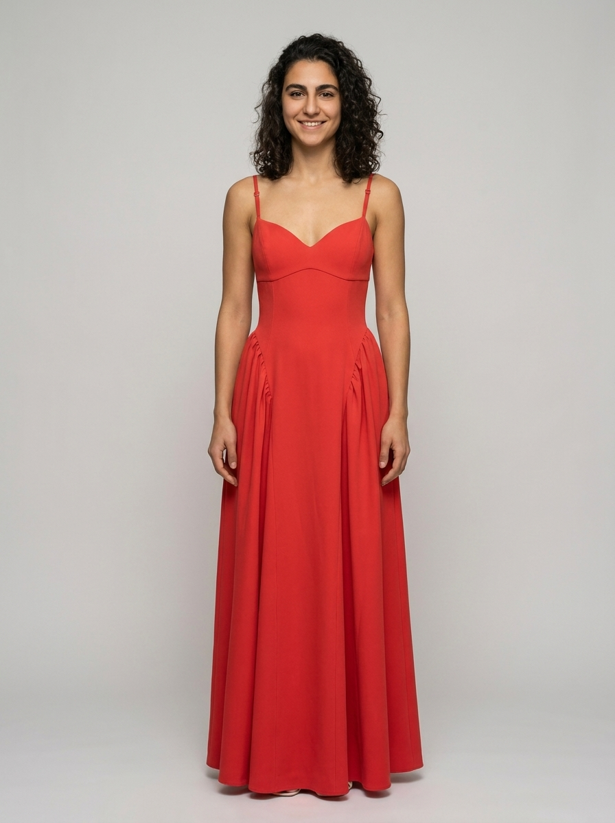 Robe Poros — Corail Sweetheart a Bretelles