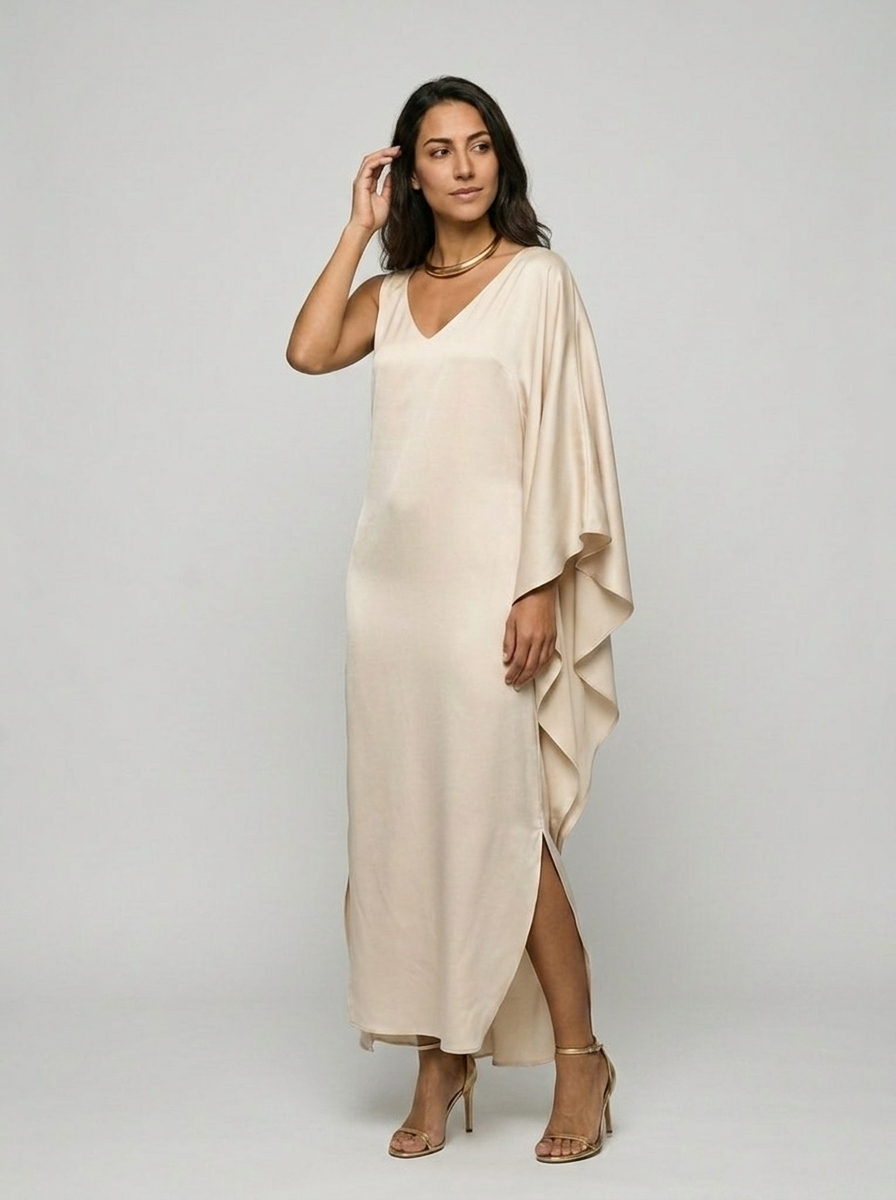 Robe Limnos — Nude Caftan avec Fente