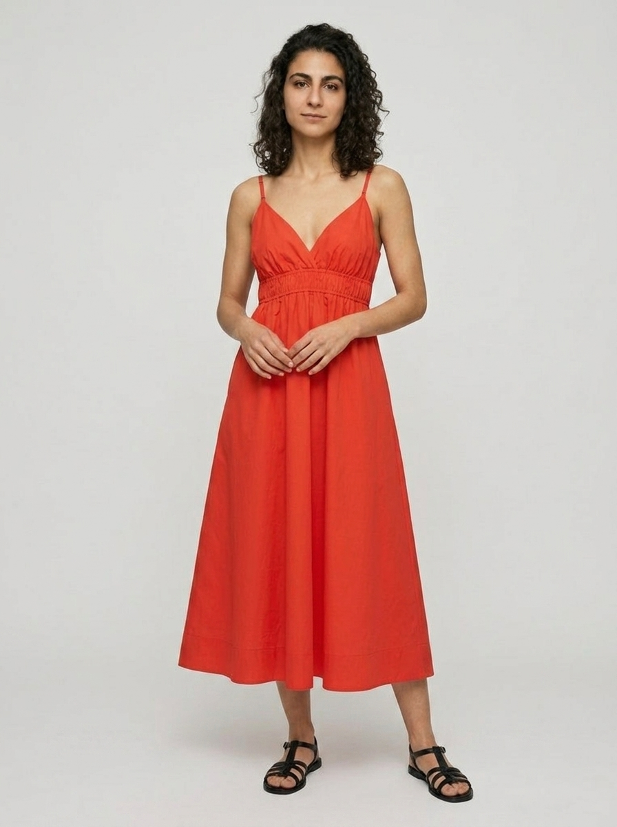 Robe Pserimos — Corail Col V Bretelles Dos Ouvert