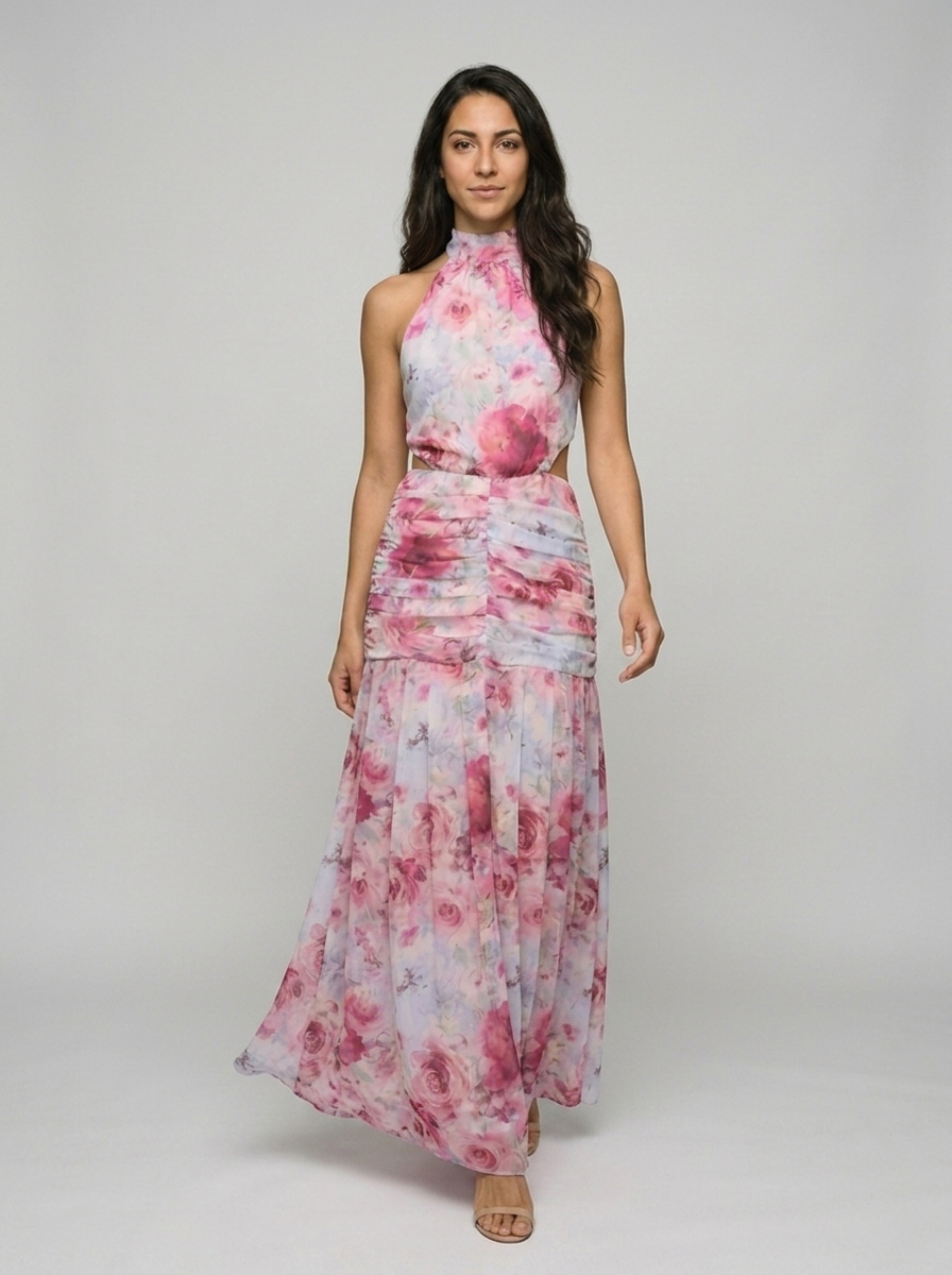 Robe Anafi — Rose Florale Halter