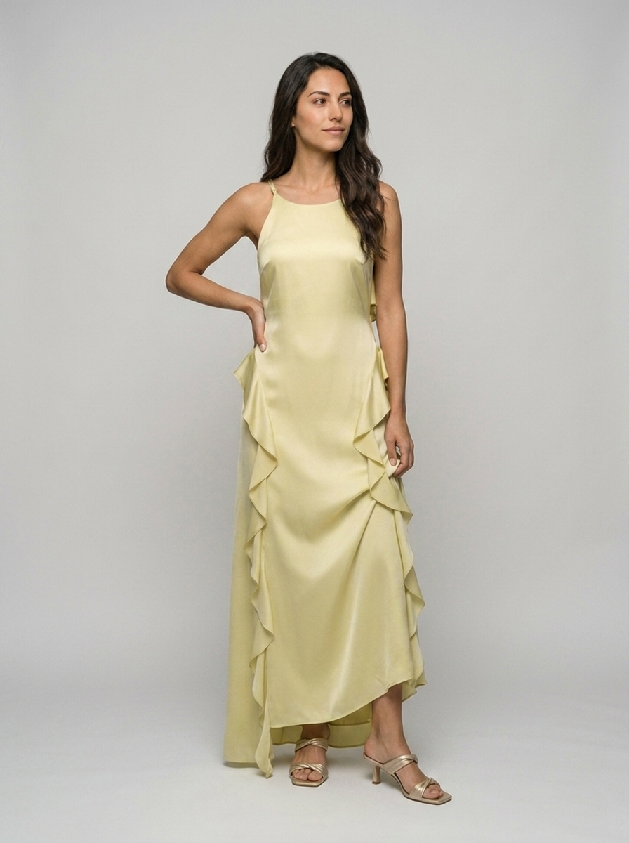 Robe Chalki — Citron à Volants