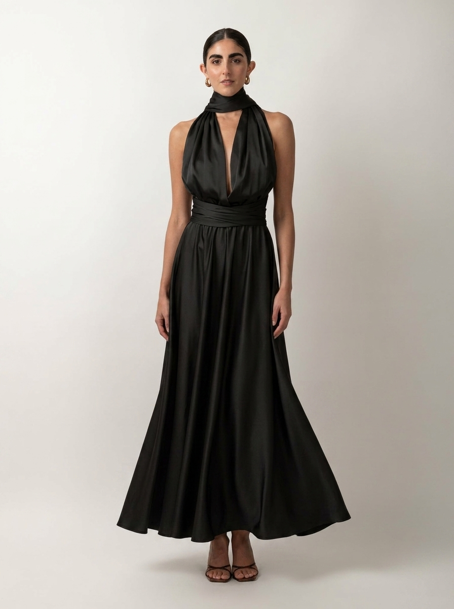 Robe Kefalonia — Satin Noir
