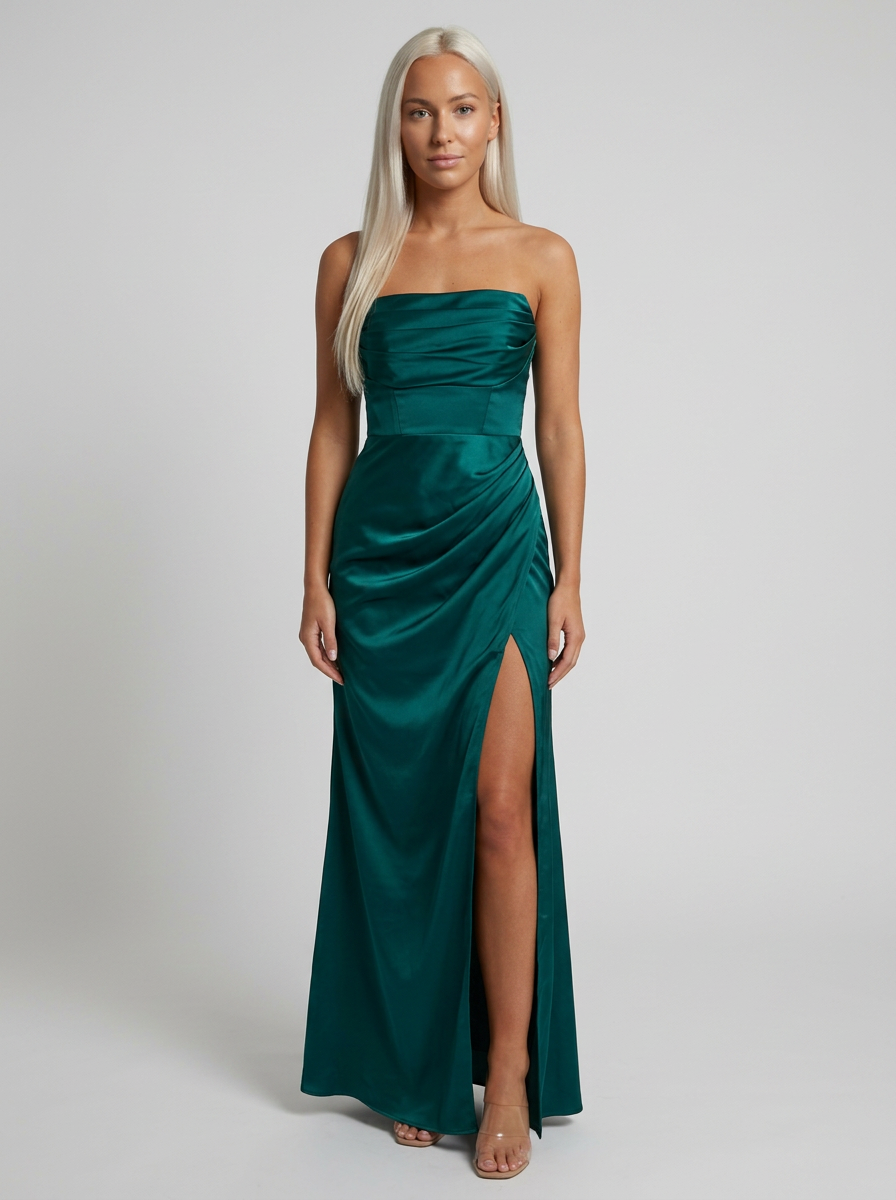 Σατέν Strapless Maxi Φόρεμα - studio