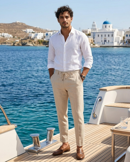 Pantalon en Lin — Crop