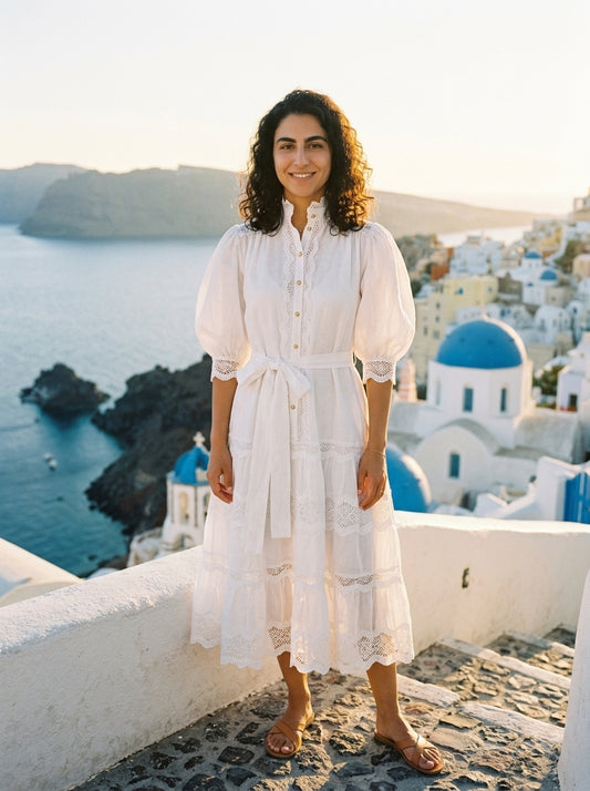 Robe Ithaki — Blanche Broderie Anglaise