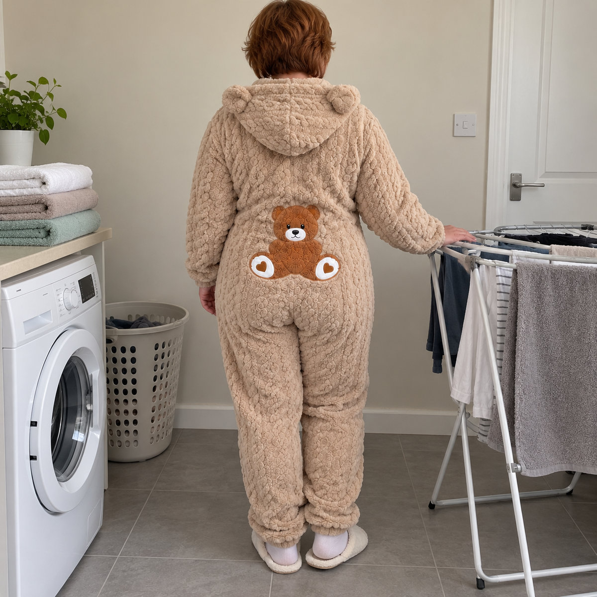 CâlinOurs™ – Pyjama ultra-doux à capuche.