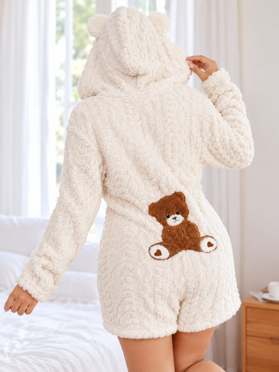CâlinOurs™ – Pyjama ultra-doux à capuche.