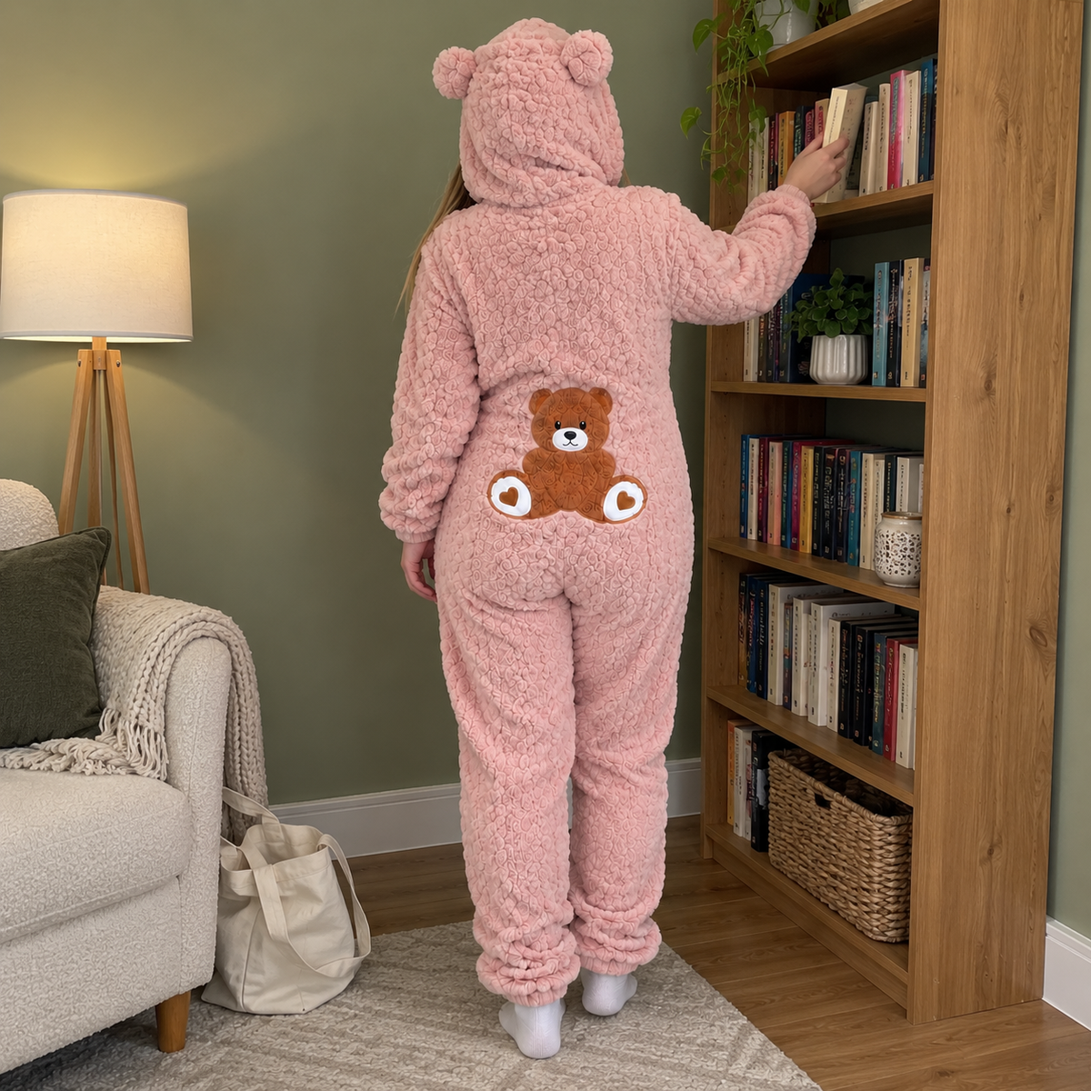 CâlinOurs™ – Pyjama ultra-doux à capuche.