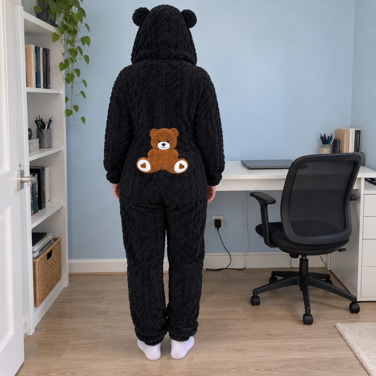 CâlinOurs™ – Pyjama ultra-doux à capuche.