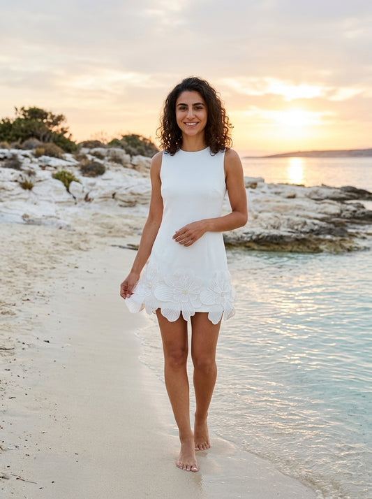 Robe Koufonisi — Mini Appliqué Floral