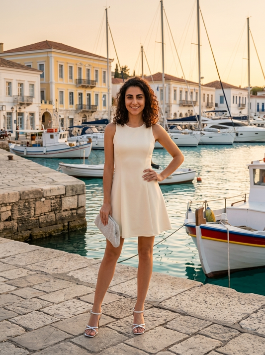 Robe Spetses — Mini Évasée Quotidienne
