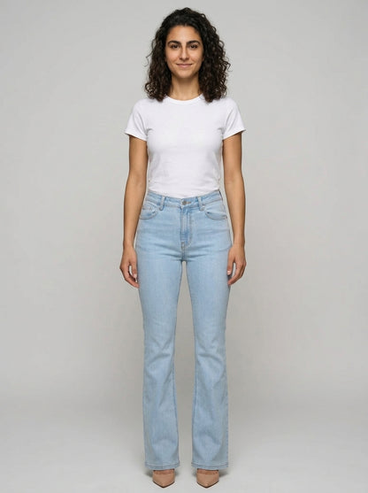 Τζιν Παντελόνι Καμπάνα — Ανοιχτό Denim