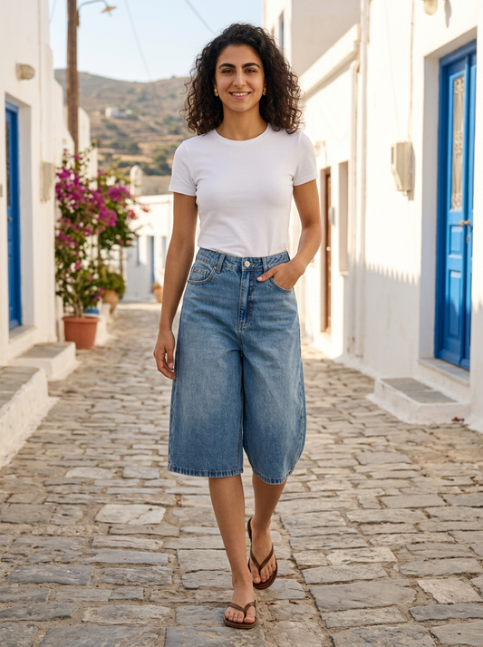 Bermuda Jean Baggy — Taille Haute