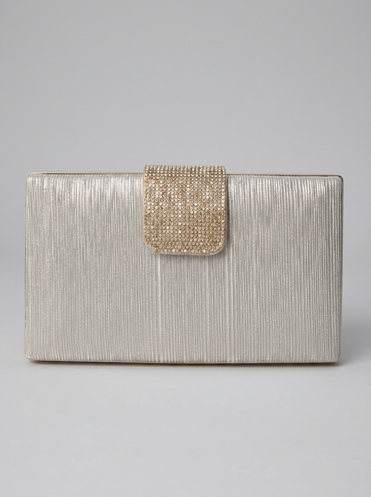 Μεταλλιζέ Clutch — με Strass