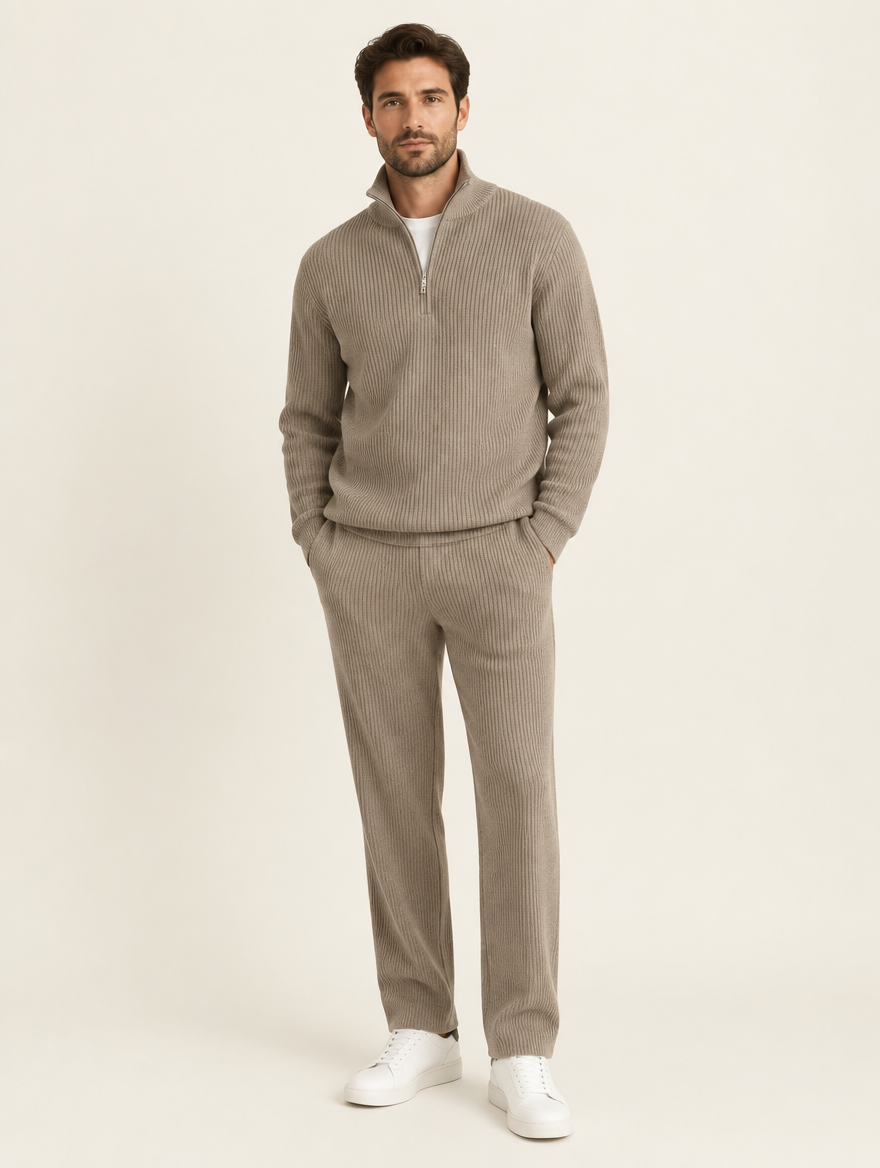 Ensemble Maille Andros — Col Zippé & Pantalon