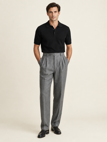 Pantalon à Pinces Samos — Effet Laine