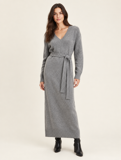 Robe Pull Col V Serifos — Longue