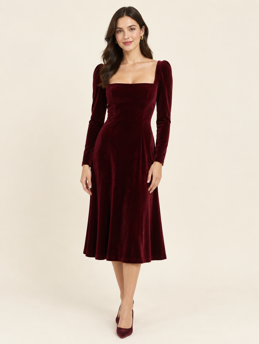 Robe Velours Hydra — Midi