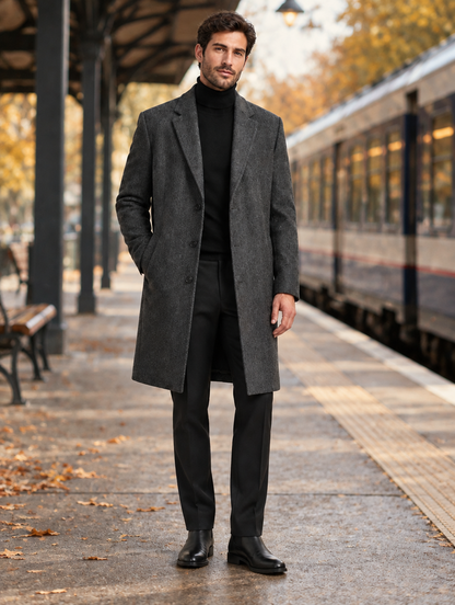 Manteau Long Thessalie — Effet Laine