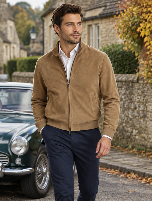 Blouson Aspect Daim Lemnos — Homme