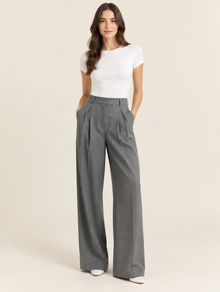 Pantalon Large Tailleur Naxos — Gris