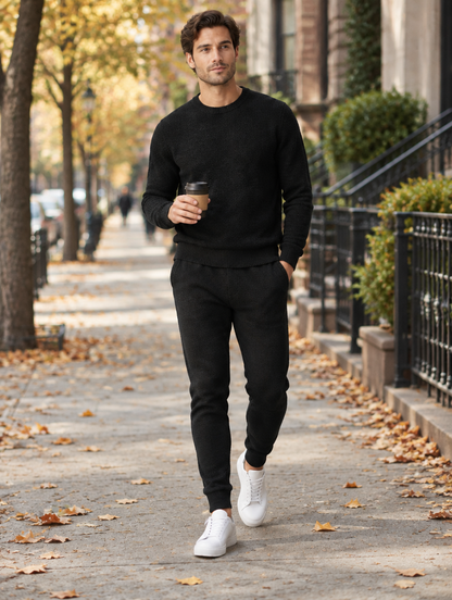 Jogging Maille Premium Vikos — Noir