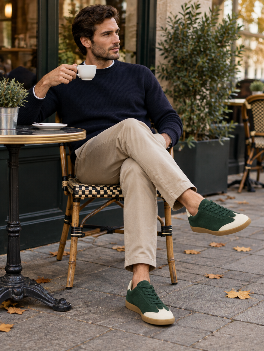 Baskets Rétro Daim Delphi — Homme